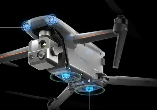 Autel EVO Max 4T gimbal with 50MP visual camera, 640 x 512 radiometric thermal sensor and laser rangefinder